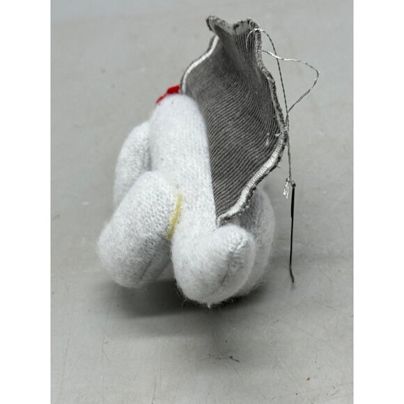 handmade Dinosaur Christmas tree ornament gray plush red bow soft 7" READ - Picture 5 of 5